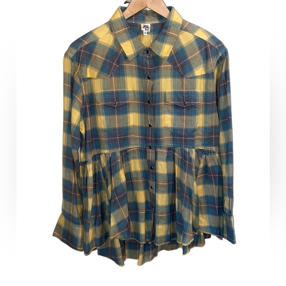 Ivy Jane flannel shirt snap button down soft NEW small oversized long sleeve NWT - Picture 2 of 9